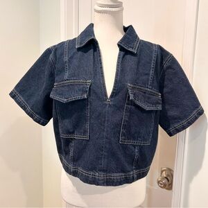 INDUSTRY Denim Cropped Top NWOT